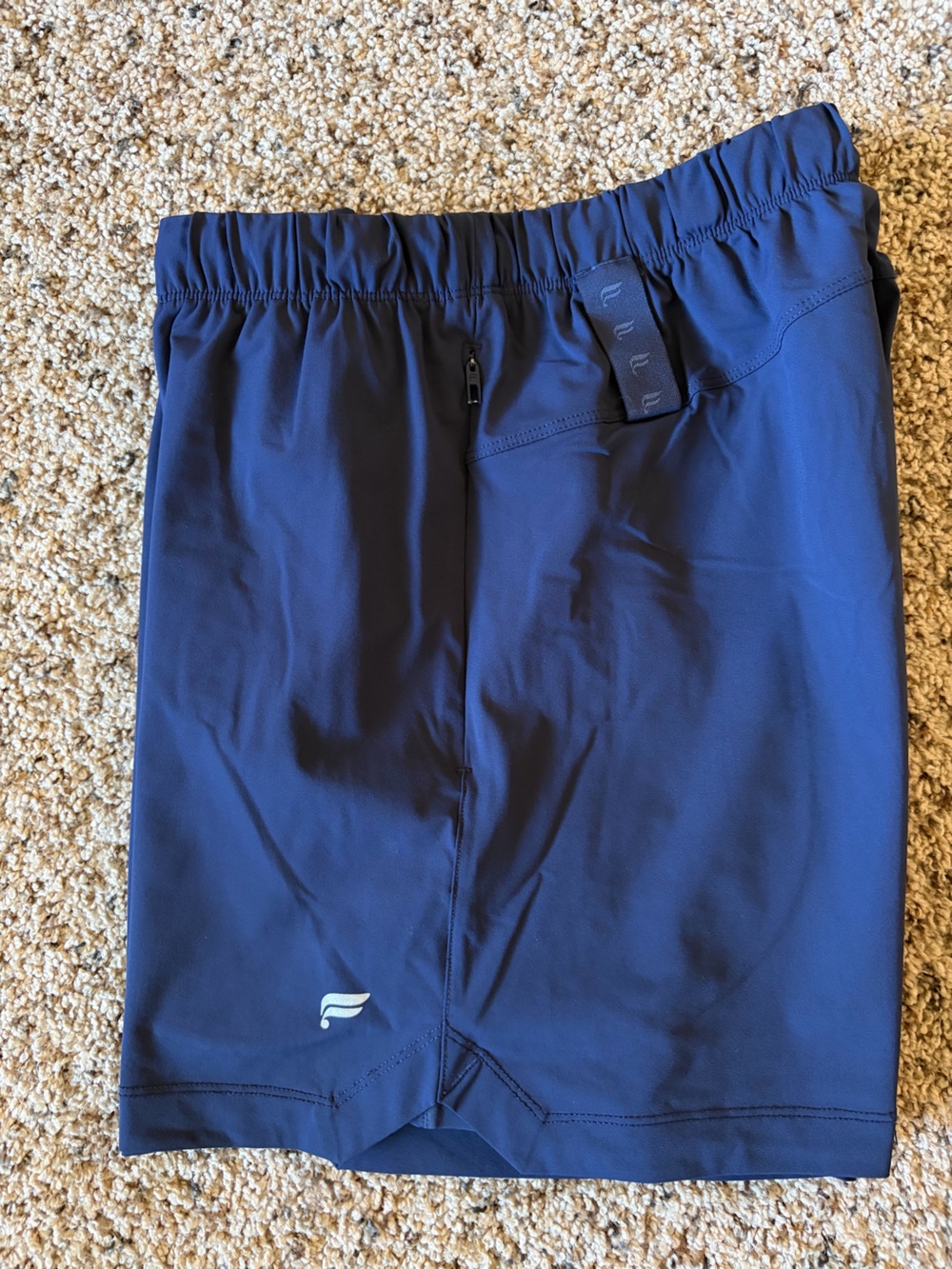 Fabletics Men's Navy Blue Athletic Shorts with Drawstring - Picture 2 of 4